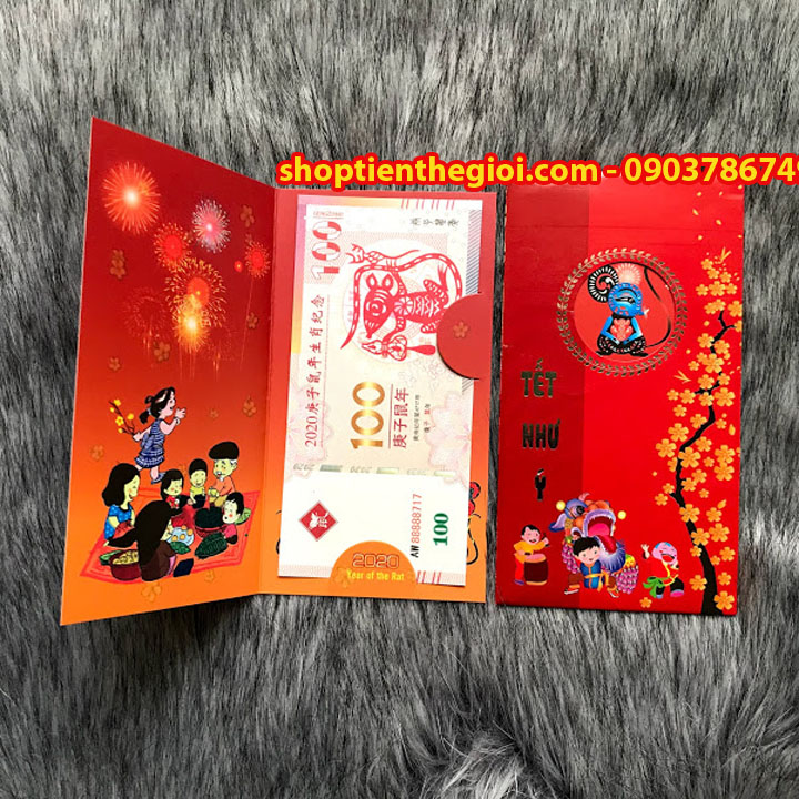 Tiền Lưu Niệm Macao 100 Dola Hình Con Chuột 2020